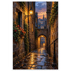 Full edinburgh lantern alley paint by numbers artwork on a clean white background.