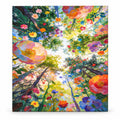 Flowering Tree Canopy paint by numbers artwork on a front-facing canvas against a white background