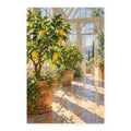 Glasshouse Citrus Saplings paint by numbers artwork on a front-facing canvas against a white background