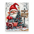 Gnome Christmas Welcome paint by numbers artwork on a front-facing canvas against a white background