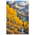 Full golden aspen cirque paint by numbers artwork on a clean white background.