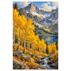Full golden aspen cirque paint by numbers artwork on a clean white background.