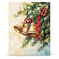 Golden Bells in Evergreen paint by numbers artwork on a front-facing canvas against a white background