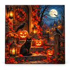 Harvest Night Guardians paint by numbers artwork on a front-facing canvas against a white background