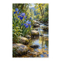 Iris Stream Bank paint by numbers artwork on a front-facing canvas against a white background