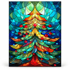 Jewel Toned Christmas Tree paint by numbers artwork on a front-facing canvas against a white background