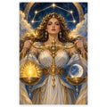 Full Libra Sun Moon Balance Scales paint by numbers artwork on a clean white square, complete design shown at its original proportions with a subtle soft shadow.