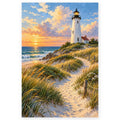 Full lighthouse dune grass paint by numbers artwork on a clean white background.