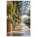 Full london greenhouse train platform paint by numbers artwork on a clean white background.