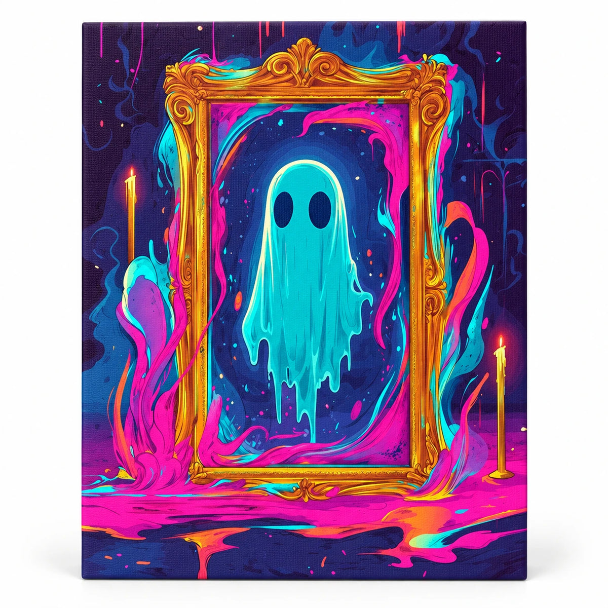 Luminous Phantom Frame paint by numbers artwork on a front-facing canvas against a white background