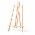 Wooden tabletop easel on a clean white background