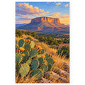 Full mesa sunset prickly pear paint by numbers artwork on a clean white background.