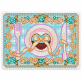 Pastel table setting diamond painting placemat in Mint Blush
