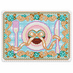 Pastel table setting diamond painting placemat in Mint Blush