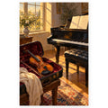 `01-music-practice-room-violin-hero.webp` — Full Music Practice Room Violin paint by numbers artwork on a clean white square, complete design shown at its original proportions with a subtle soft shadow.