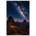 Full night desert milky way paint by numbers artwork on a clean white background.