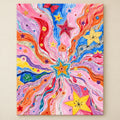 Pastel Butterfly Cosmic Burst paint by numbers artwork on a front-facing canvas against a white background