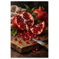 Pomegranate Seeds Dark Board paint by numbers artwork on a front-facing canvas against a white background