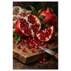 Pomegranate Seeds Dark Board paint by numbers artwork on a front-facing canvas against a white background