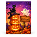 Pumpkin Stack Gathering paint by numbers artwork on a front-facing canvas against a white background