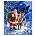 Santa Beneath the Guiding Star paint by numbers artwork on a front-facing canvas against a white background