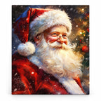 Santa’s Festive Smile paint by numbers artwork on a front-facing canvas against a white background