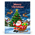 Santa’s Snowy Sleigh with Reindeer paint by numbers artwork on a front-facing canvas against a white background