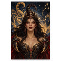 Full Scorpio Scorpion Queen Constellation paint by numbers artwork on a clean white square, complete design shown at its original proportions with a subtle soft shadow.