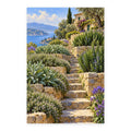 Sunlit Herb Terraces paint by numbers artwork on a front-facing canvas against a white background