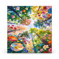 Upward View of Blossom Garden paint by numbers artwork on a front-facing canvas against a white background