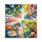 Upward View of Blossom Garden paint by numbers artwork on a front-facing canvas against a white background