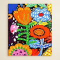 Vibrant Tropical Floral Blooms paint by numbers artwork on a front-facing canvas against a white background