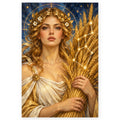 Full Virgo Harvest Maiden Dawn paint by numbers artwork on a clean white square, complete design shown at its original proportions with a subtle soft shadow.