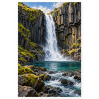 Waterfall Basalt Column paint by numbers artwork on a front-facing canvas against a white background