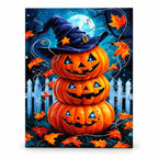 Witching Hour Pumpkins paint by numbers artwork on a front-facing canvas against a white background