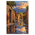 `02-albuquerque-adobe-street-original-white-background.webp` — Full original portrait adobe street artwork on a white square background, preserving the original proportions.
