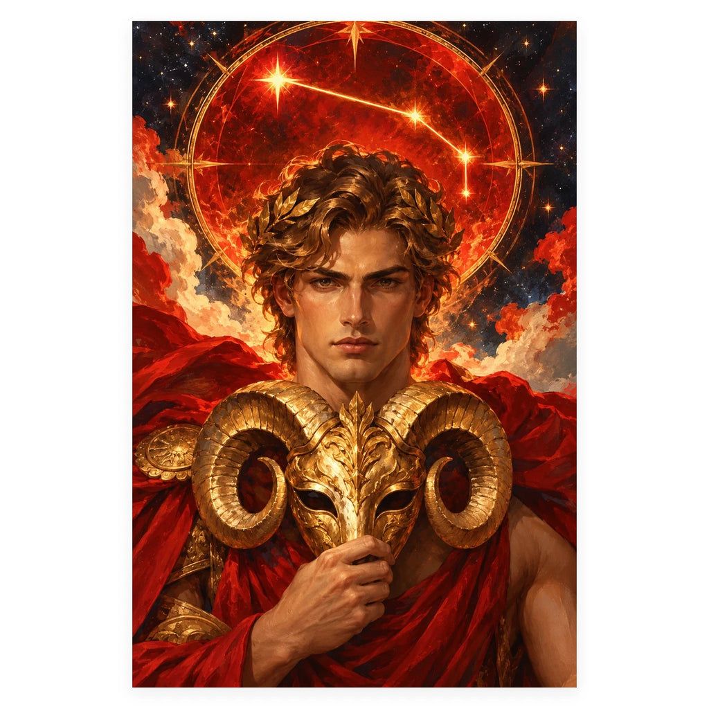 Complete original Aries Ember Ram Spring Equinox artwork centered on a white 1:1 background with the original proportions preserved.