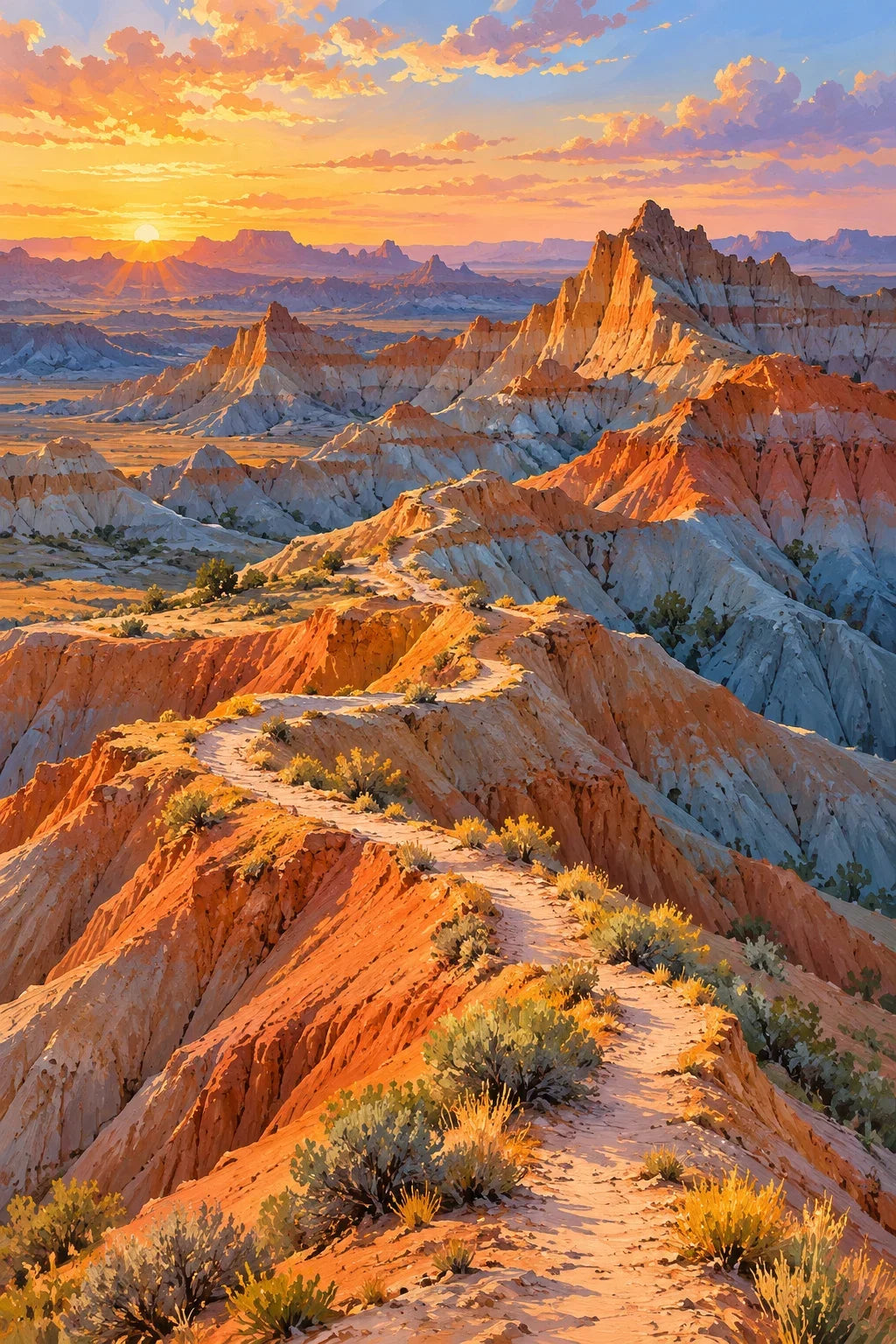 Completed Badlands Blue Shadow artwork on a clean white background