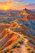 Completed Badlands Blue Shadow artwork on a clean white background