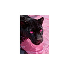 Black Panther in Hot Pink Water completed original artwork on a clean white background