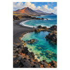 Black Sand Volcanic Coast completed artwork on a clean white background