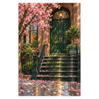 Brooklyn Brownstone Spring Door completed artwork on a clean white background