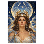 Complete original Cancer moon goddess artwork on a white square background, with the full portrait composition and original proportions preserved.