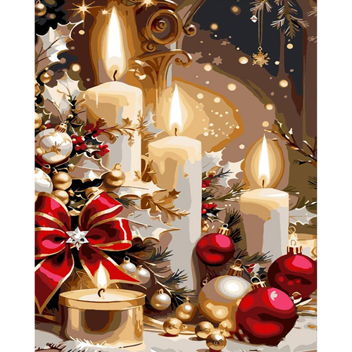 Candlelit Christmas Abundance paint by numbers original artwork