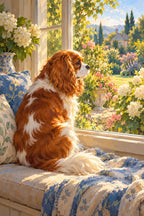 Original Cavalier Window Seat Garden artwork for the paint by numbers kit
