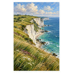 Chalk Cliffs Sea Grass completed artwork on a clean white background