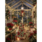 Completed Christmas Conservatory Poinsettia Snowy Night artwork on a clean white background.