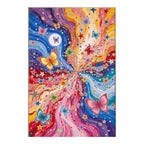 Cosmic Butterfly Nebula Galaxy completed artwork on a clean white background