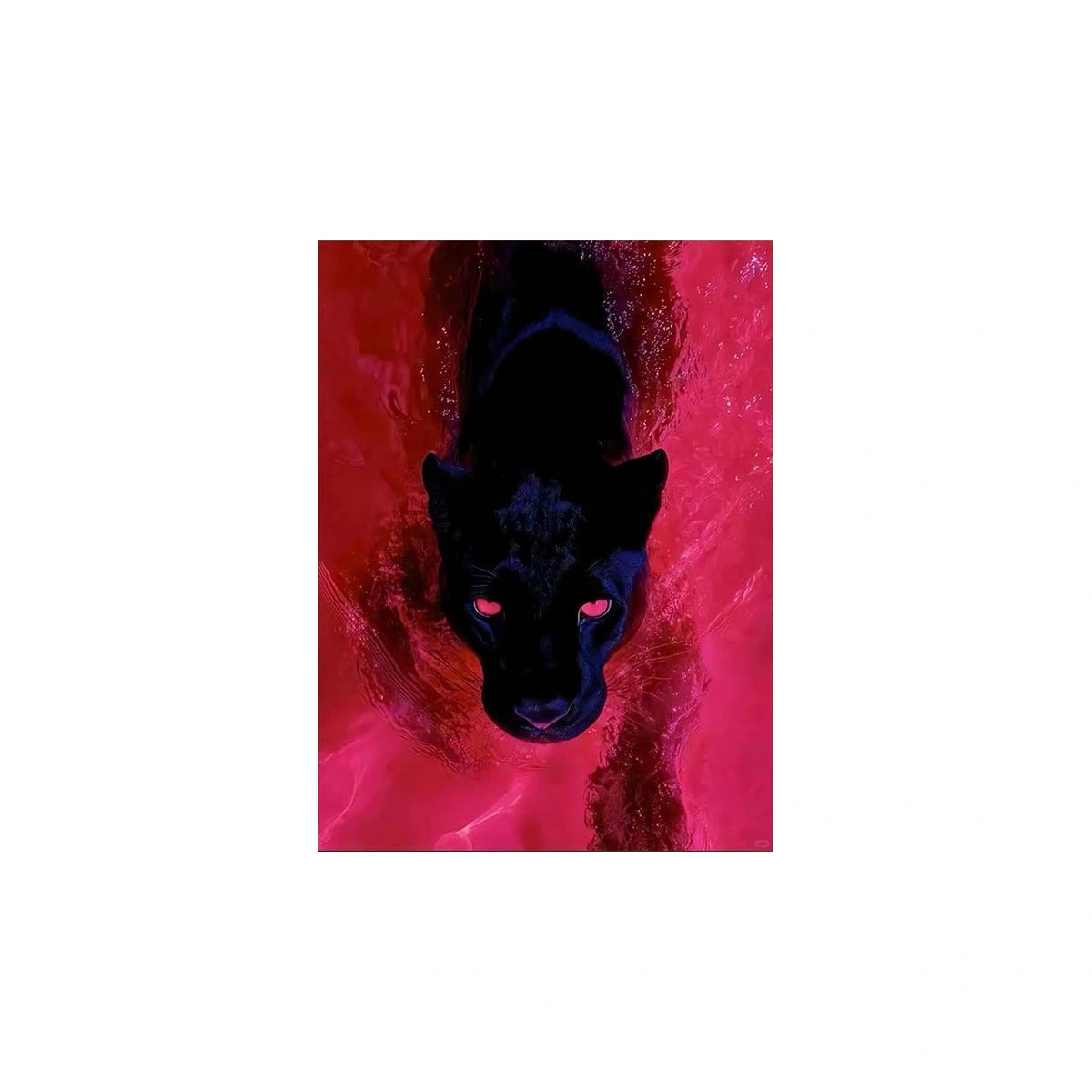 Crimson Shadow Black Panther completed original artwork on a clean white background