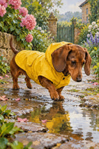 Original Dachshund Raincoat Puddle artwork for the paint by numbers kit